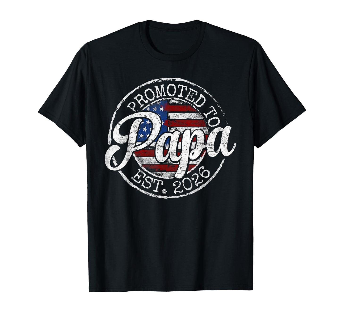 Promoted To Papa Est 2026 Stamp T-Shirt - Minimalist Print for Adults - T-Shirt, Sweatshirt, Hoodie