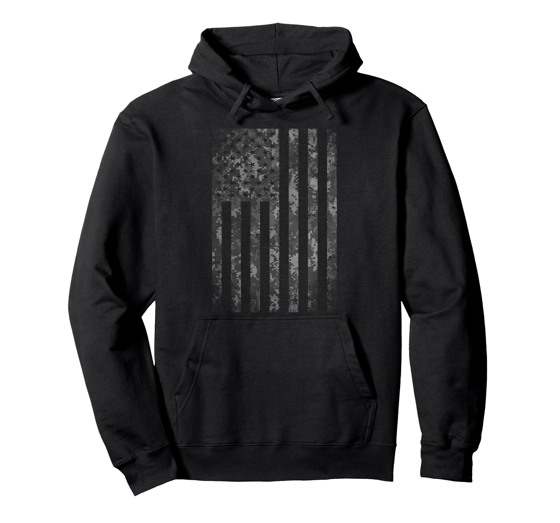 Camouflage American Flag Camo Military Hoodie - Trendy Graphic for Adults - T-Shirt, Sweatshirt, Hoodie