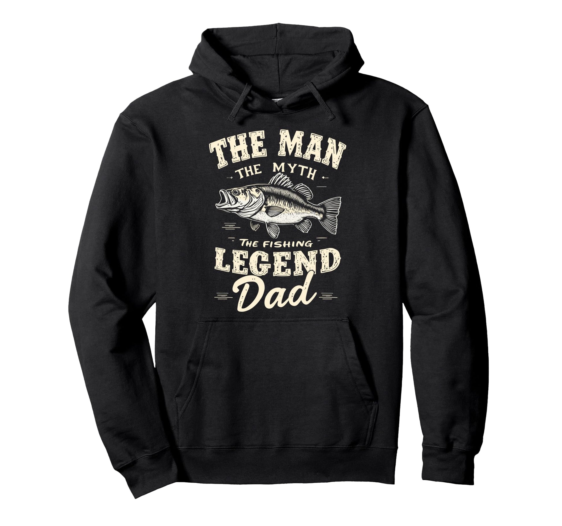 Myth Fishing Legend Dad Fish Fan Fisherman Hoodie - Graphic Print Unisex - T-Shirt, Sweatshirt, Hoodie