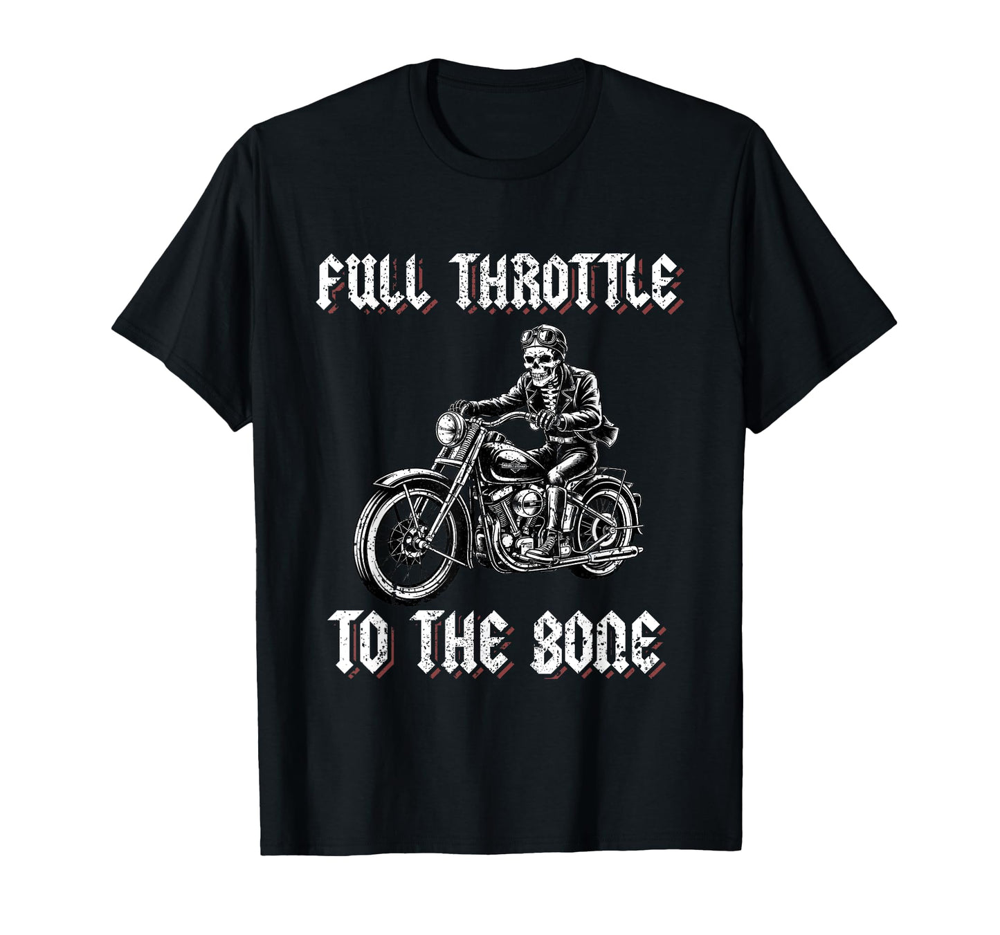 Skeleton Biker Motorcycle Dad Full T-Shirt - Unique Graphic Unisex - T-Shirt, Sweatshirt, Hoodie