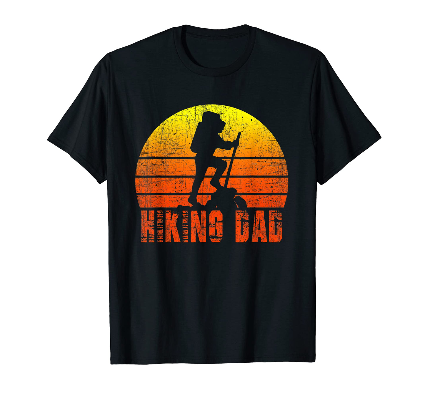 Hiking Dad Silhouette Sunset Hiker T-Shirt - Minimalist Print for Adults - T-Shirt, Sweatshirt, Hoodie