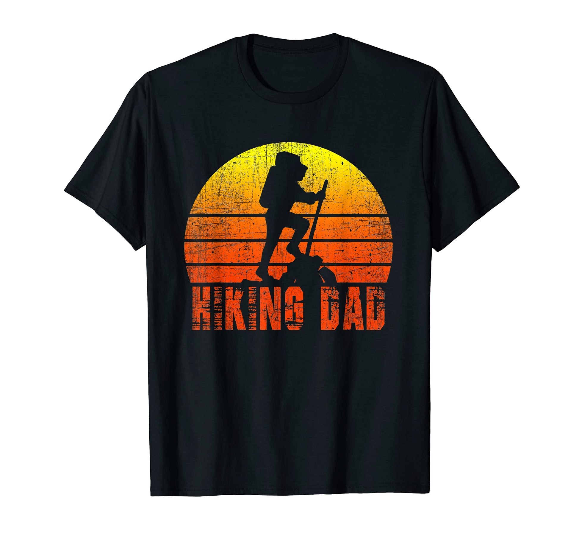 Hiking Dad Silhouette Sunset Hiker T-Shirt - Minimalist Print for Adults - T-Shirt, Sweatshirt, Hoodie