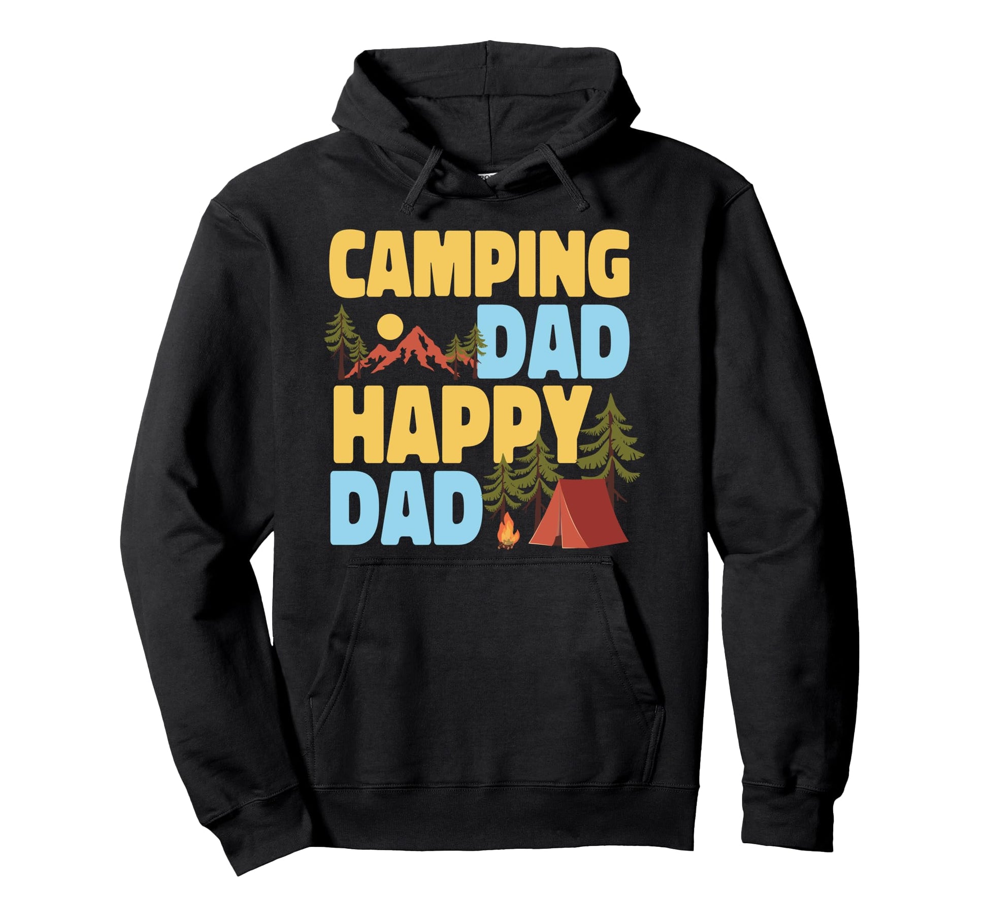 Camping Dad Happy Dad Family Tent Hoodie - Custom Art Print for Adults - T-Shirt, Sweatshirt, Hoodie