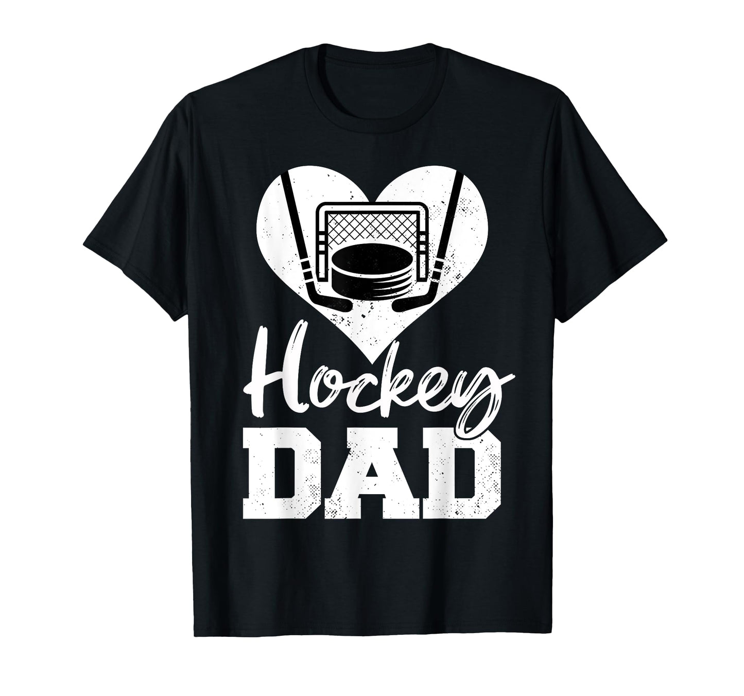 Hockey Dad Heart Funny Hockey T-Shirt - Fun Novelty Design Men Women - T-Shirt, Sweatshirt, Hoodie