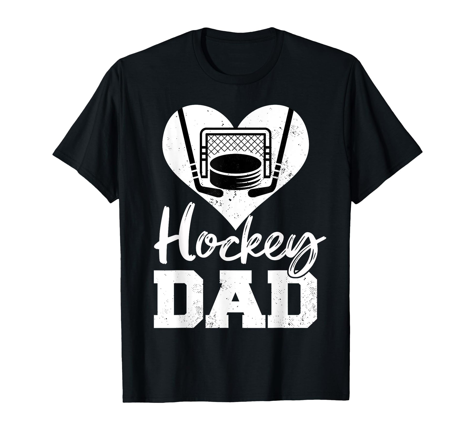 Hockey Dad Heart Funny Hockey T-Shirt - Fun Novelty Design Men Women - T-Shirt, Sweatshirt, Hoodie