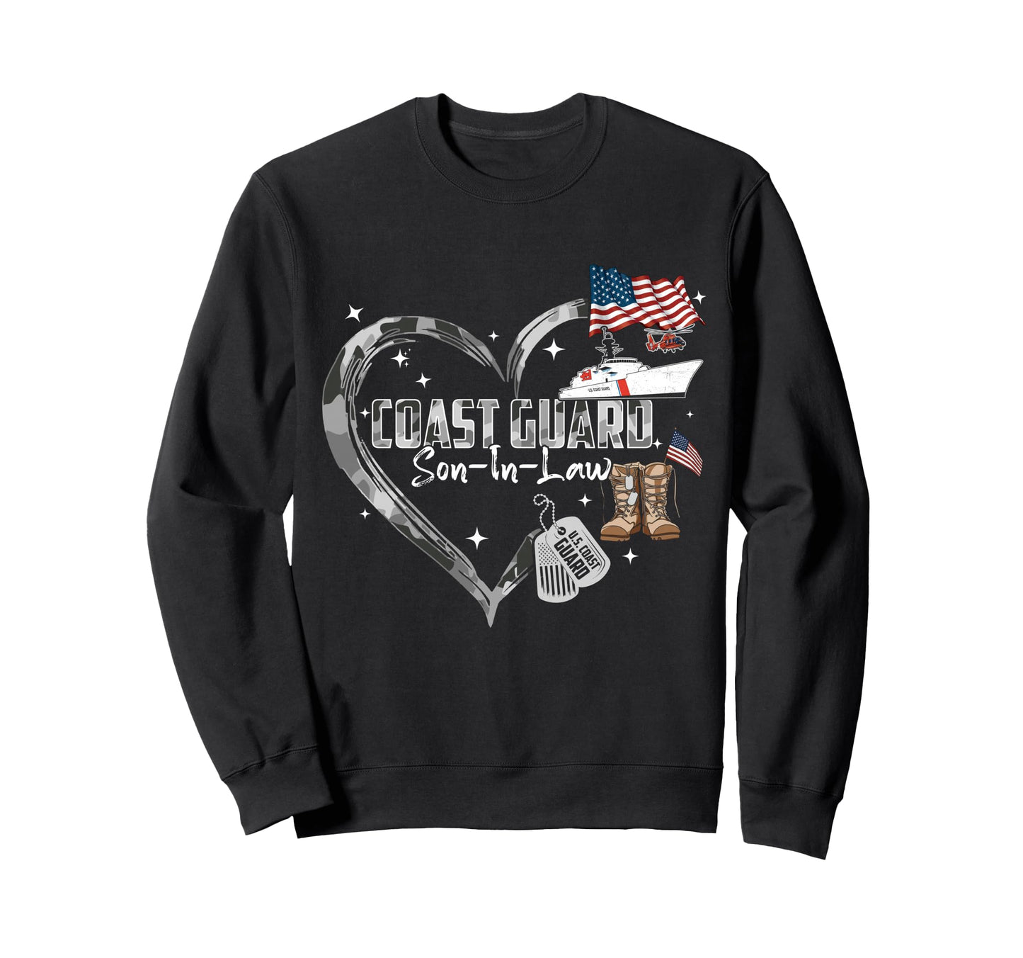 Proud Coast Guard Son Law Camo Sweatshirt - Custom Art Print for Adults - T-Shirt, Sweatshirt, Hoodie