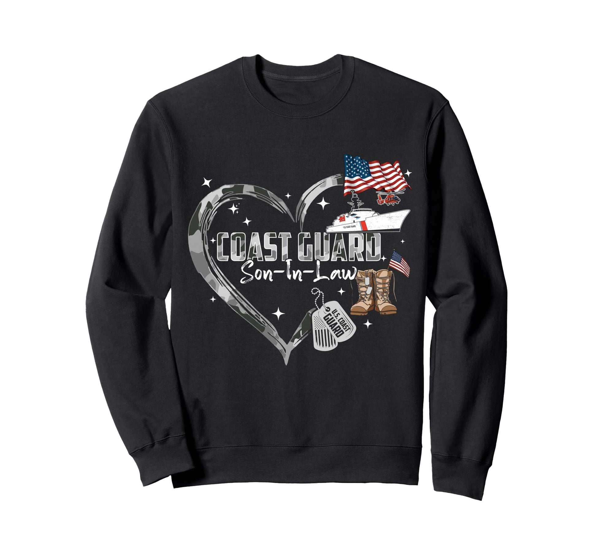 Proud Coast Guard Son Law Camo Sweatshirt - Custom Art Print for Adults - T-Shirt, Sweatshirt, Hoodie