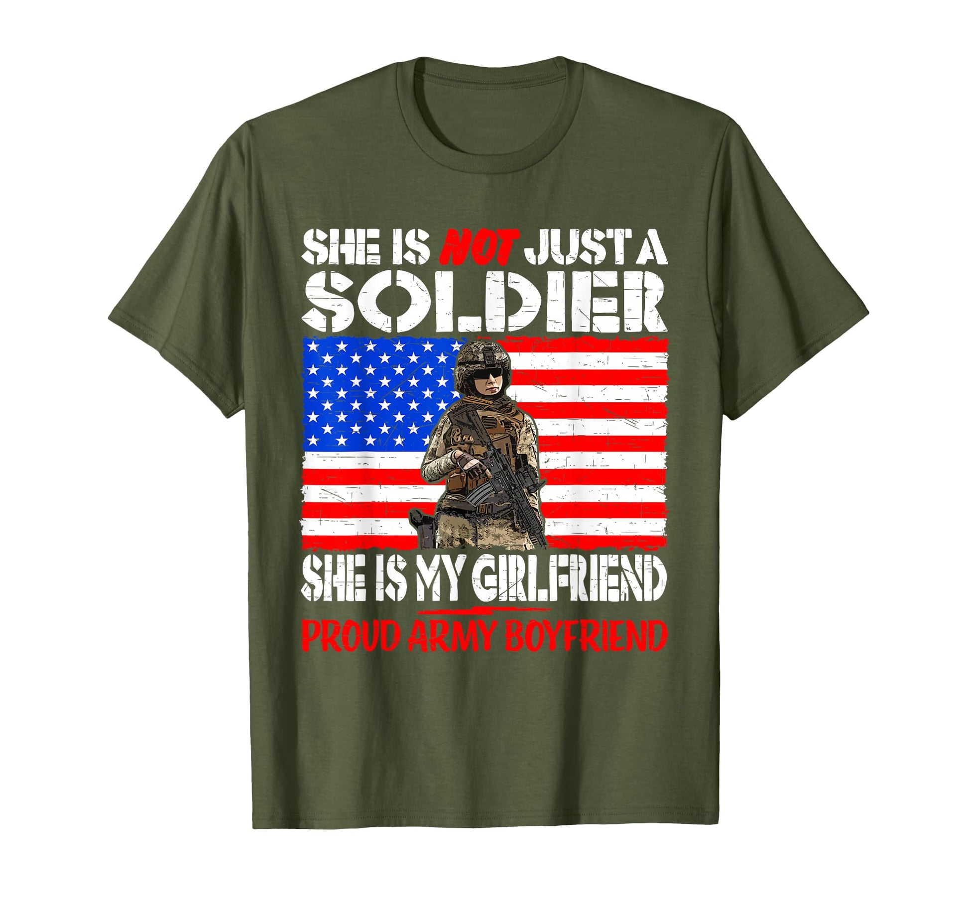 My Girlfriend Is Soldier Proud Army T-Shirt - Trendy Graphic for Adults - T-Shirt, Sweatshirt, Hoodie
