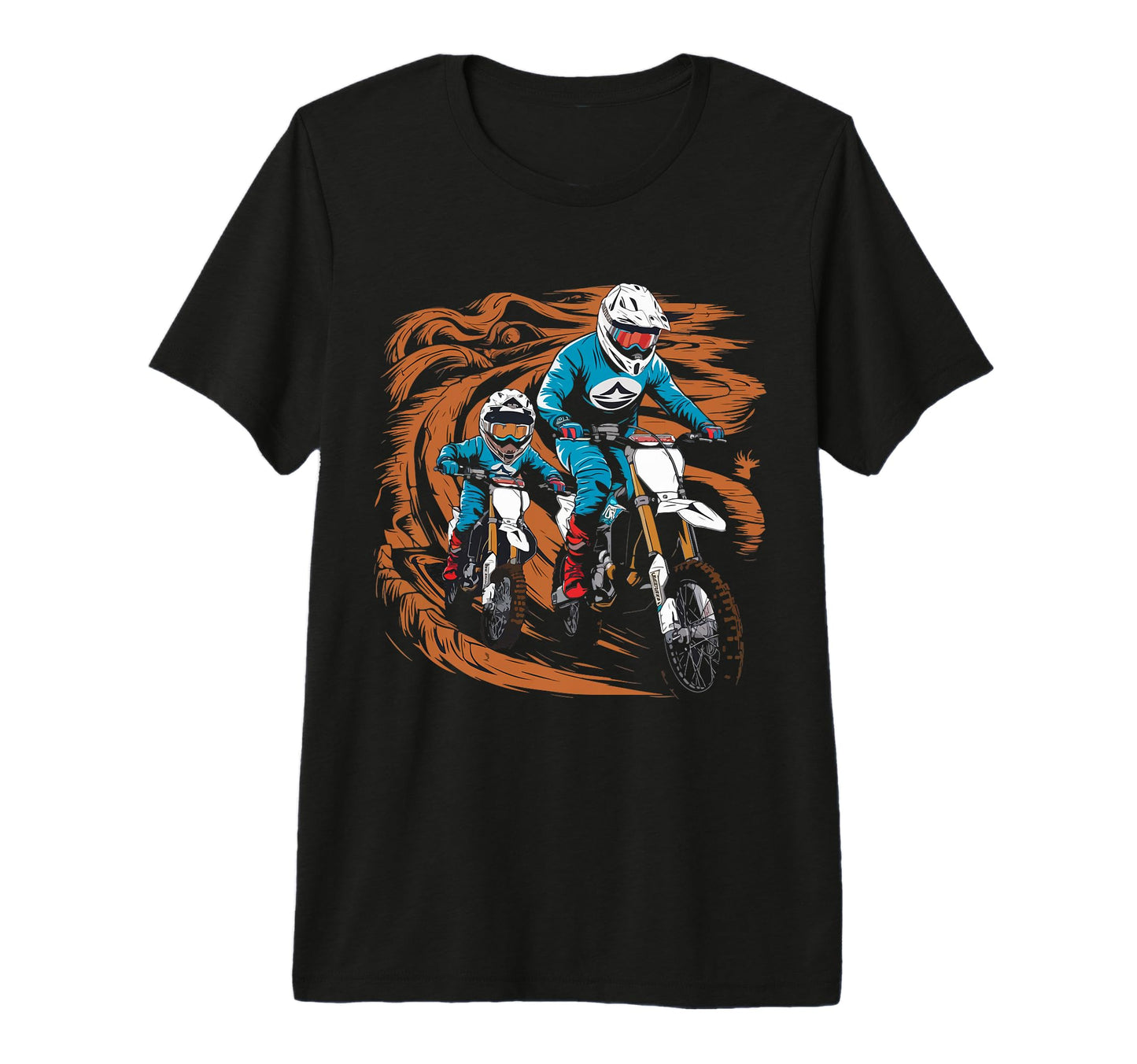 Dad Dirt Bike Rider Motocross Father Son T-Shirt - Novelty Apparel Unisex - T-Shirt, Sweatshirt, Hoodie