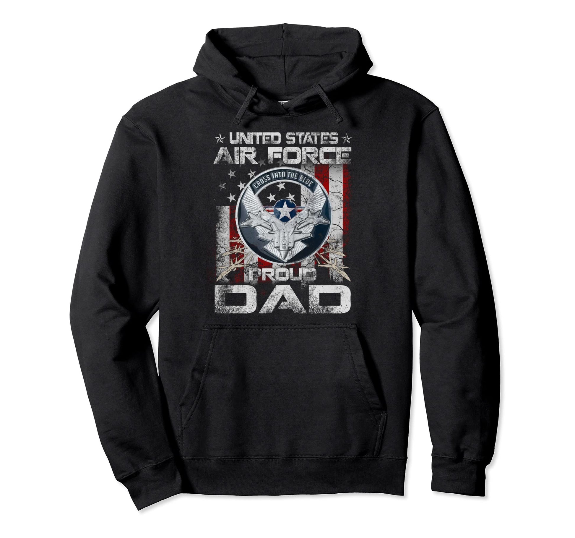 Mens Proud Air Force Dad Military Family Hoodie - Aesthetic Graphic Unisex - T-Shirt, Sweatshirt, Hoodie