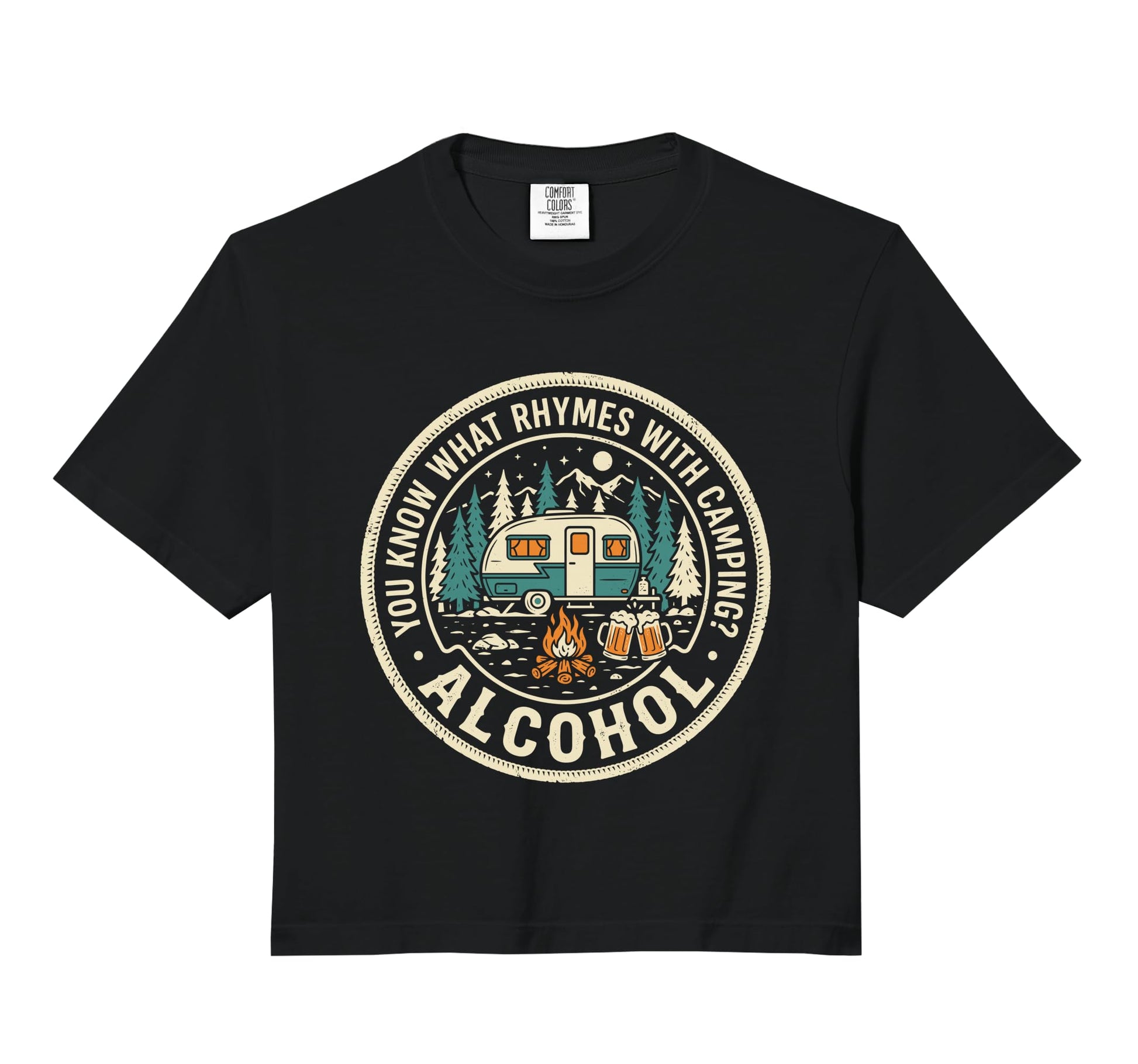 You Know What Rhymes Camping Alcohol Hoodie - Minimalist Print Unisex - T-Shirt, Sweatshirt, Hoodie