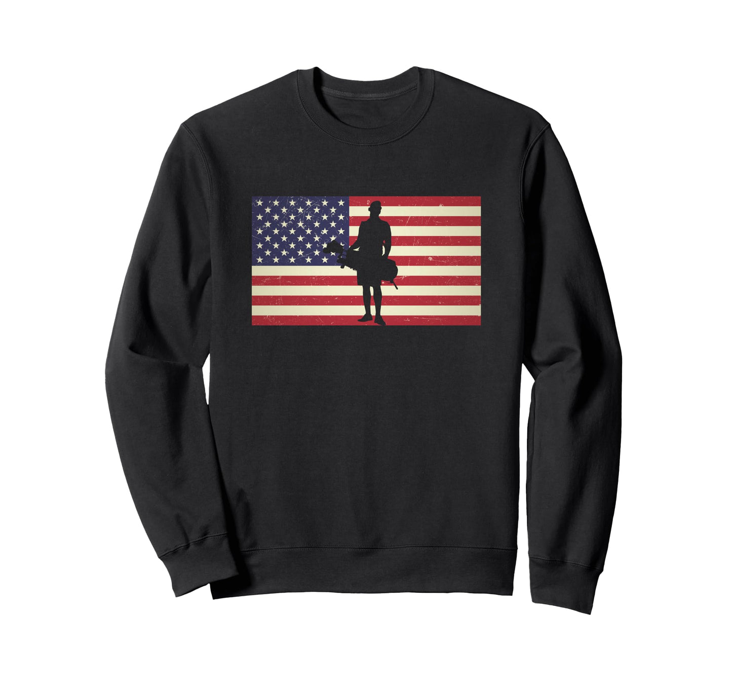 Usa American Flag Golf Caddie Sweatshirt - Fun Novelty Design for Adults - T-Shirt, Sweatshirt, Hoodie
