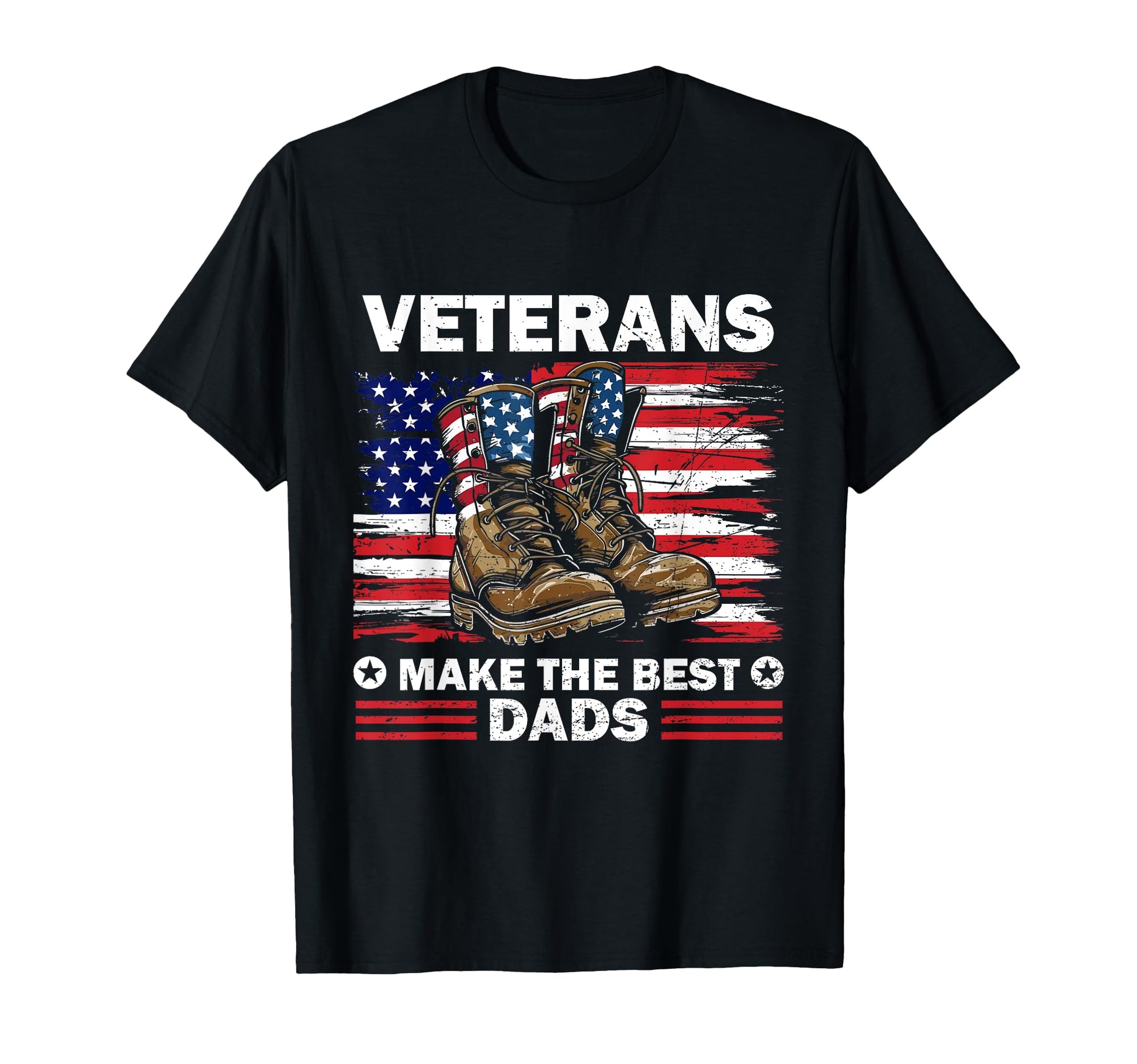 Us Veterans Make Best Dads Flag Usa T-Shirt - Unique Graphic Unisex - T-Shirt, Sweatshirt, Hoodie