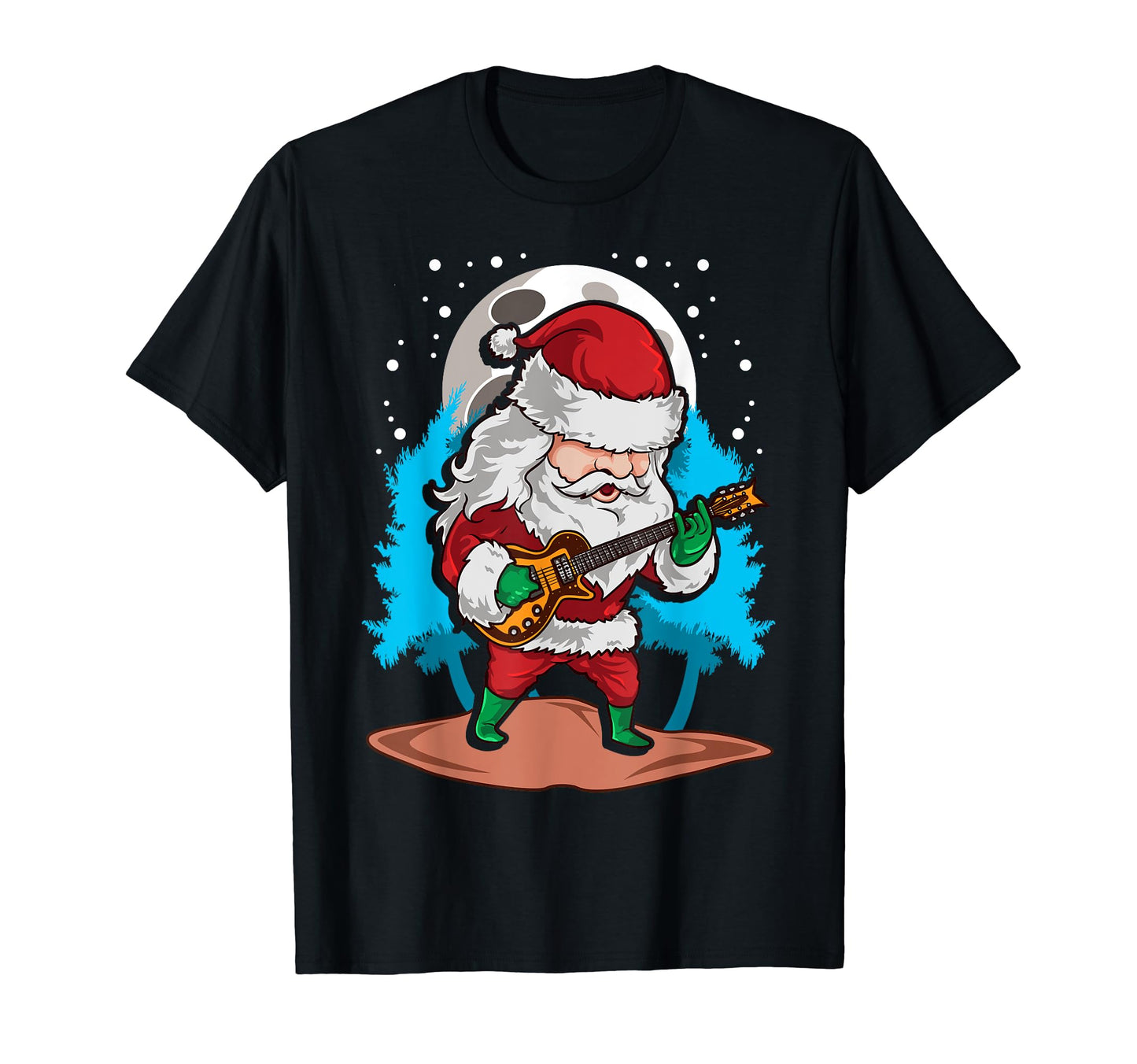 Santa Claus Guitarist Guitar Player T-Shirt - Custom Art Print for Adults - T-Shirt, Sweatshirt, Hoodie