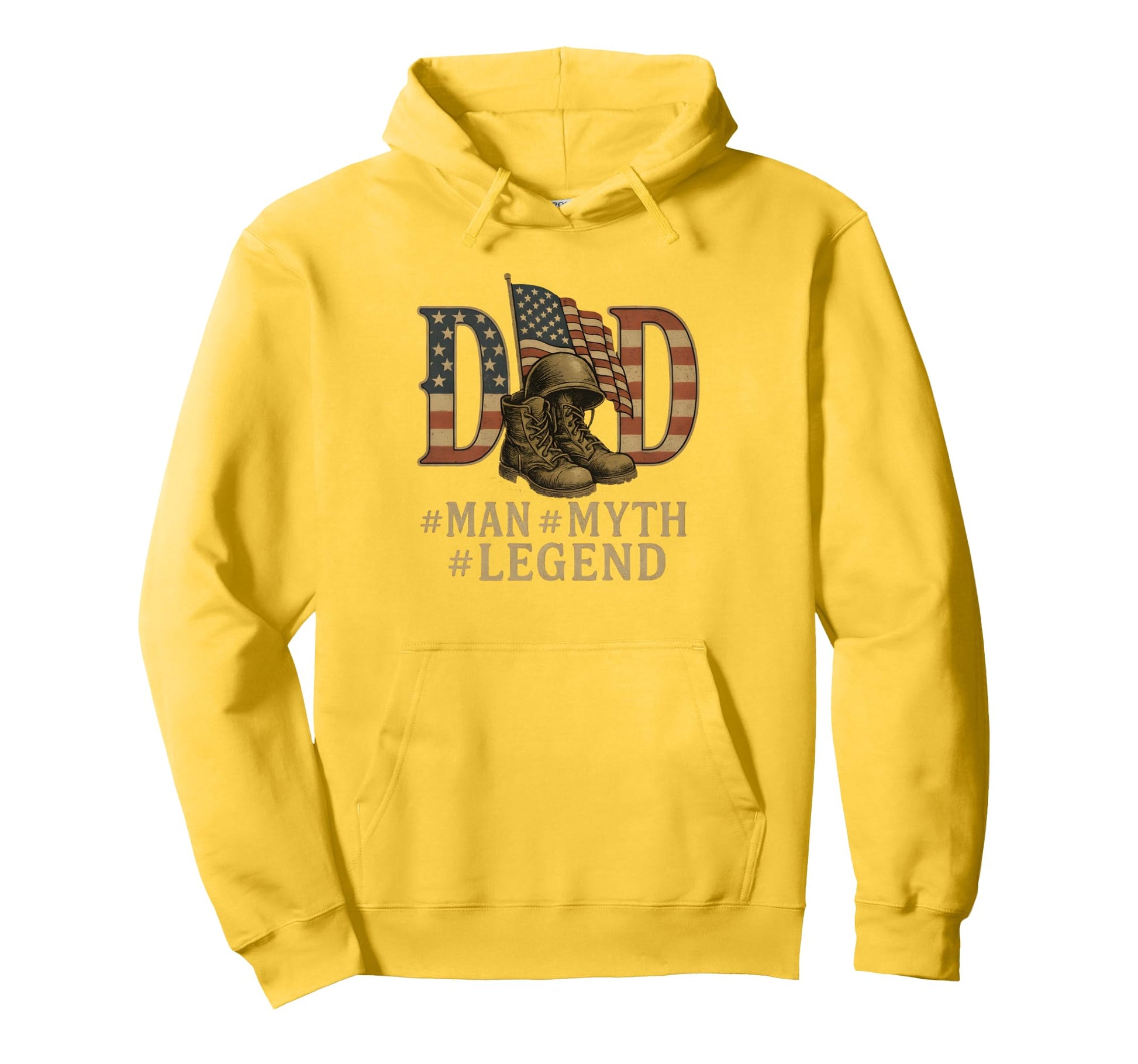 Dad Myth Legend Patriotic U S Army Hoodie - Custom Art Print Men Women - T-Shirt, Sweatshirt, Hoodie