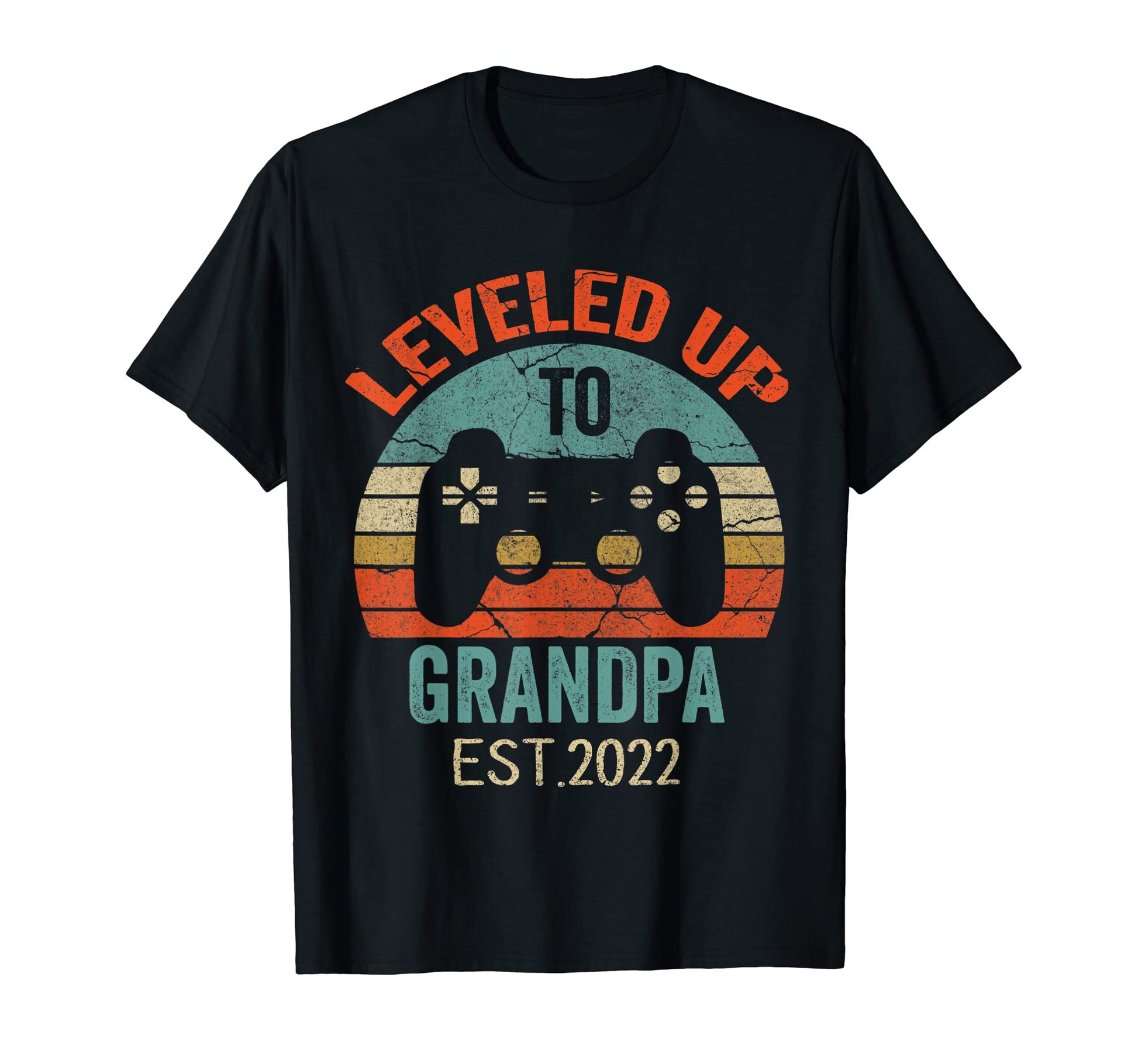 Promoted To Grandpa 2022 Leveled Up T-Shirt - Novelty Apparel Unisex - T-Shirt, Sweatshirt, Hoodie