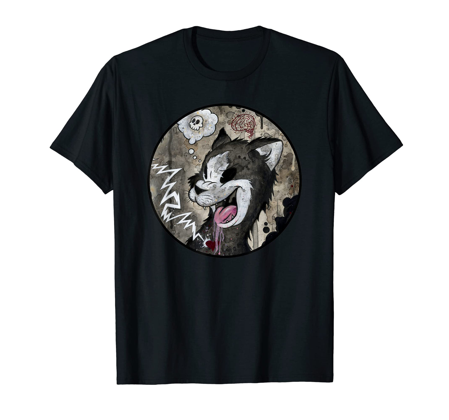 Big Bad Cat Horror Cartoon T-Shirt - Fun Novelty Design Men Women - T-Shirt, Sweatshirt, Hoodie