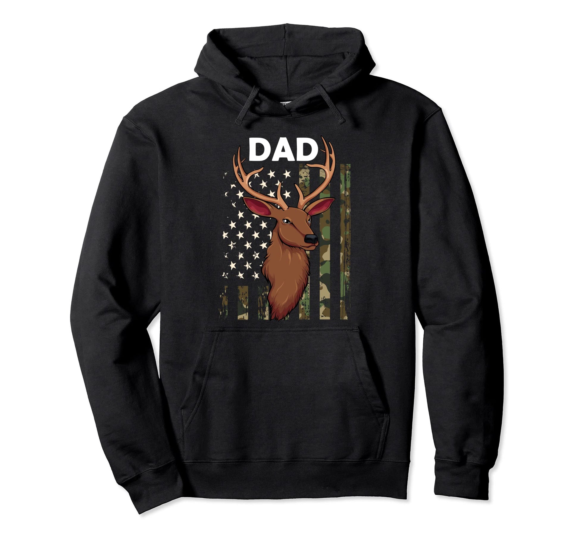Deer Hunting Dad Fathers Day American Hoodie - Streetwear Style for Adults - T-Shirt, Sweatshirt, Hoodie