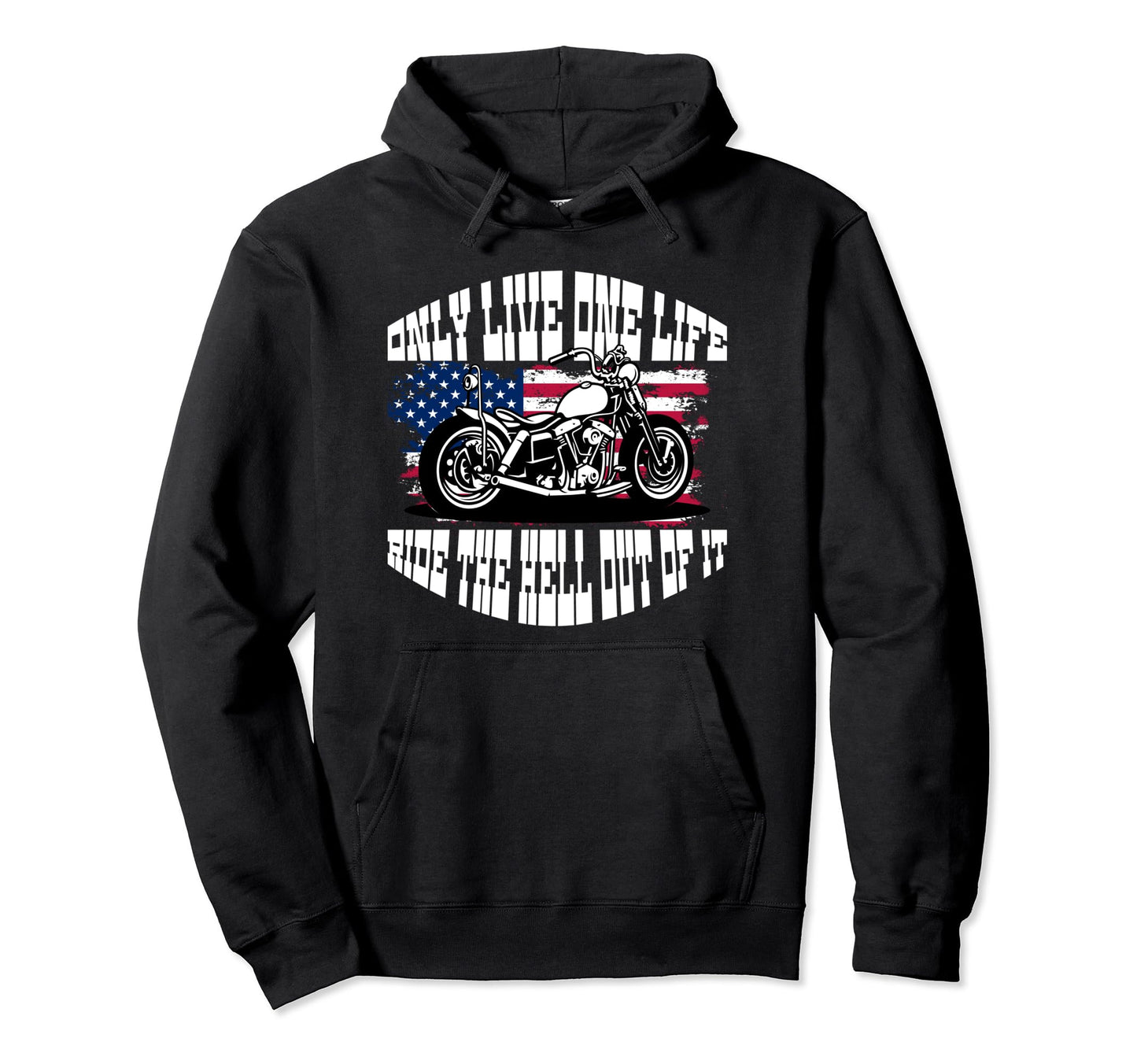 Us Flag Biker Dad Motorcycle Fathers Hoodie - Minimalist Print for Adults - T-Shirt, Sweatshirt, Hoodie