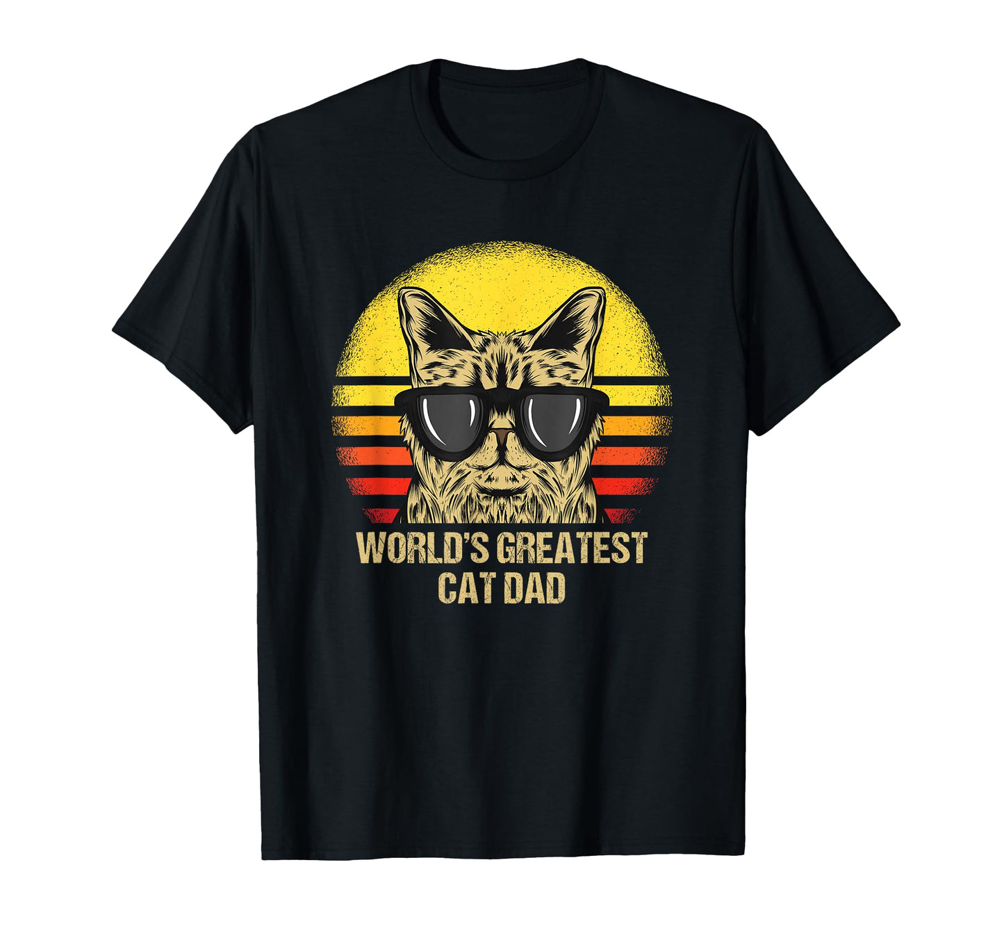 Worlds Greatest Cat Dad Fathers Day Cat T-Shirt - Trendy Graphic Unisex - T-Shirt, Sweatshirt, Hoodie