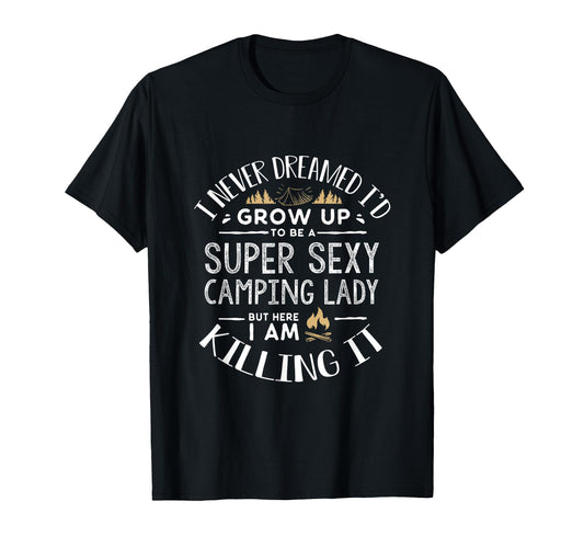 Camping Wife Camper Rv Camping Vacation T-Shirt - Custom Art Print Unisex - T-Shirt, Sweatshirt, Hoodie