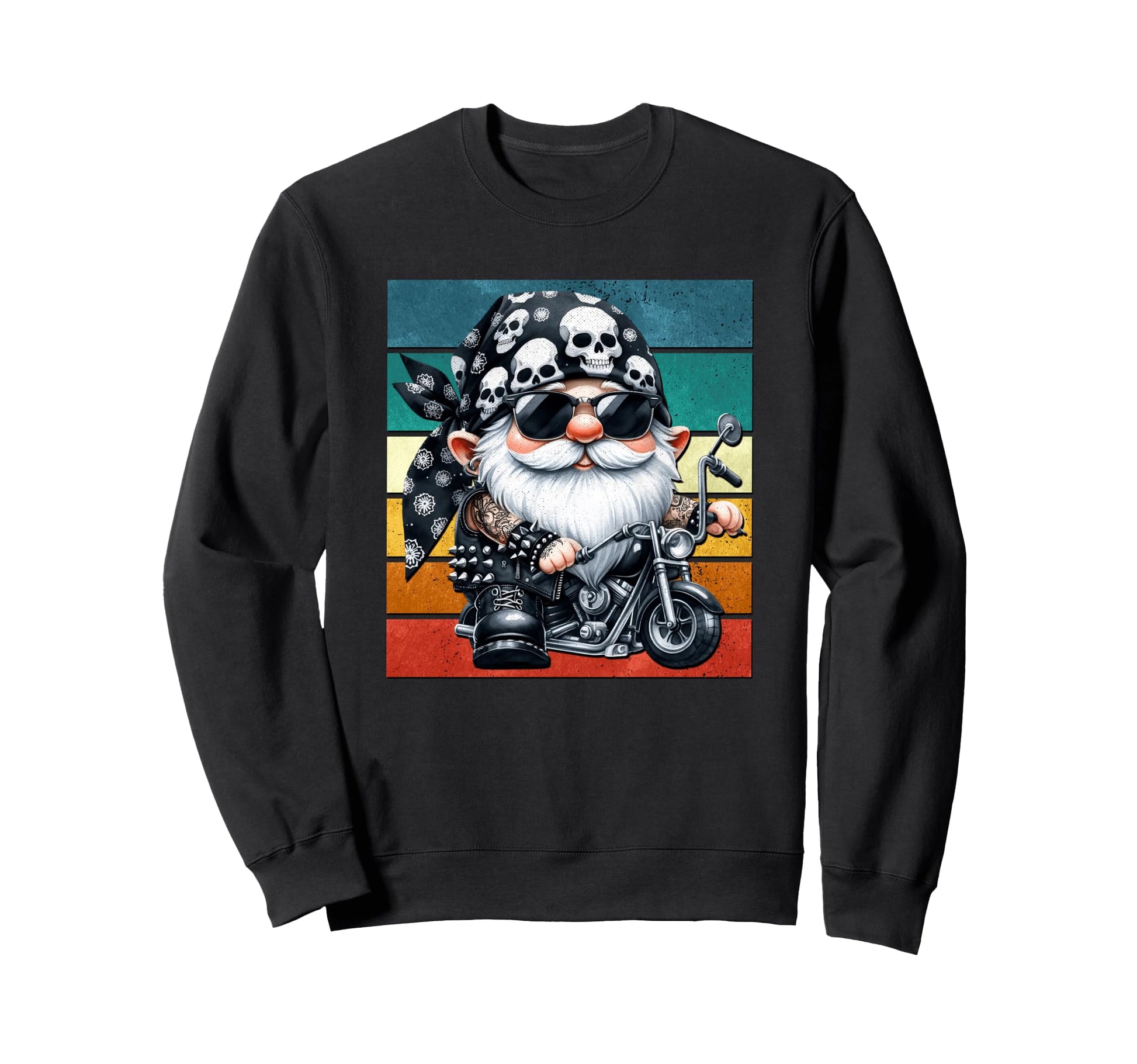 Motorcycle Grandpa Gnome Biker Dad Sweatshirt - Custom Art Print Unisex - T-Shirt, Sweatshirt, Hoodie