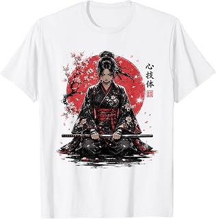 Japanese Samurai Girl Katana Warrior Vintage Japan Art T-Shirt Unisex T-shirt, Sweatshirt, Hoodie, Long Sleeve Tee - T-Shirt, Sweatshirt, Hoodie