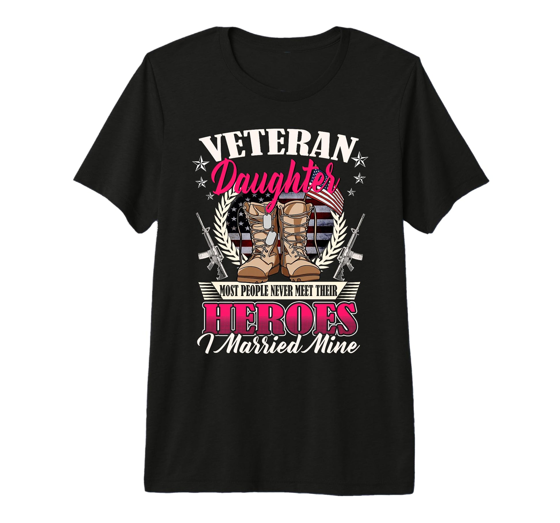 Veteran Daughter Married Mine Proud T-Shirt - Aesthetic Graphic Unisex - T-Shirt, Sweatshirt, Hoodie
