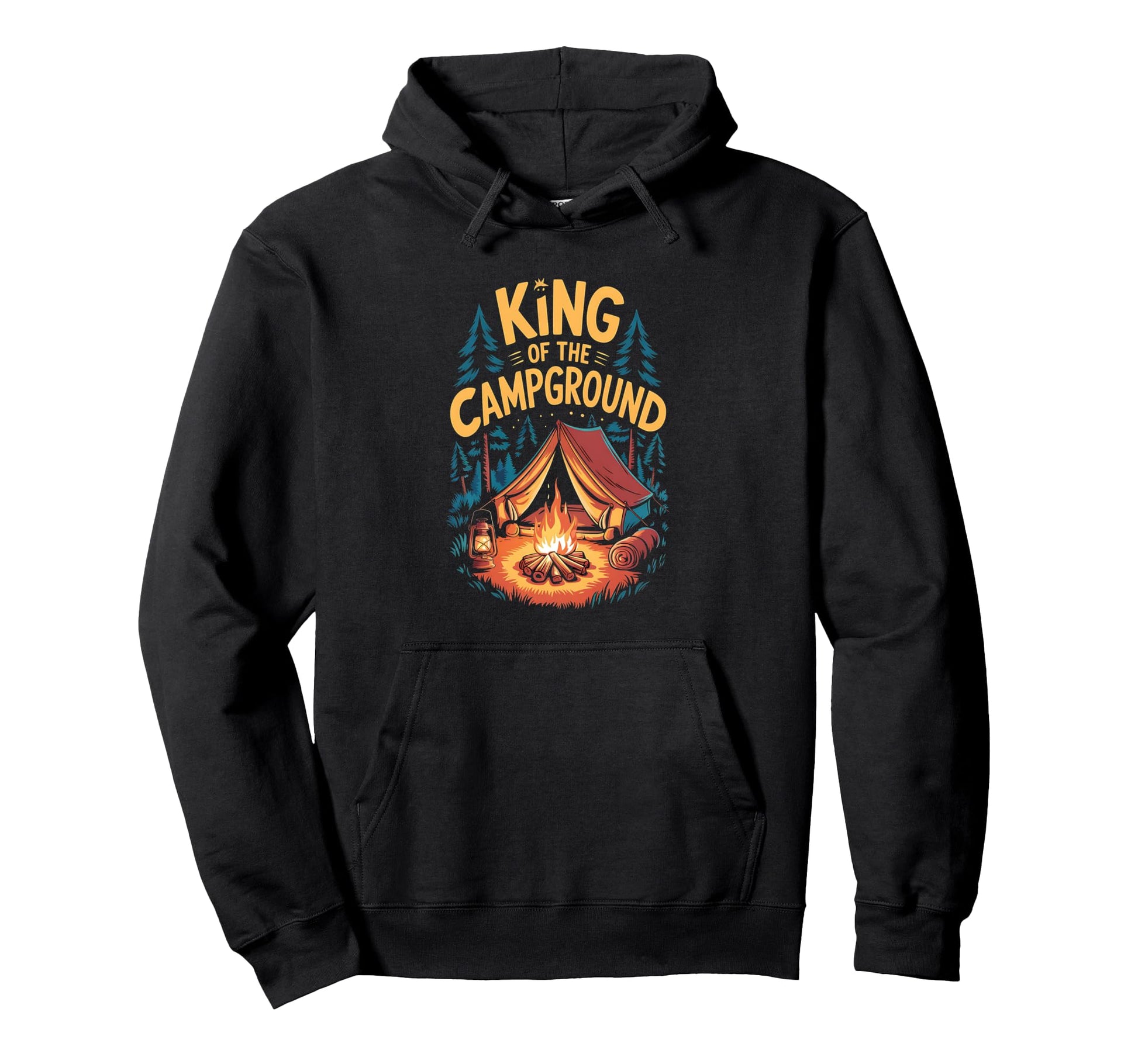 King Campground Funny Camping Dad Tent Hoodie - Novelty Apparel Men Women - T-Shirt, Sweatshirt, Hoodie