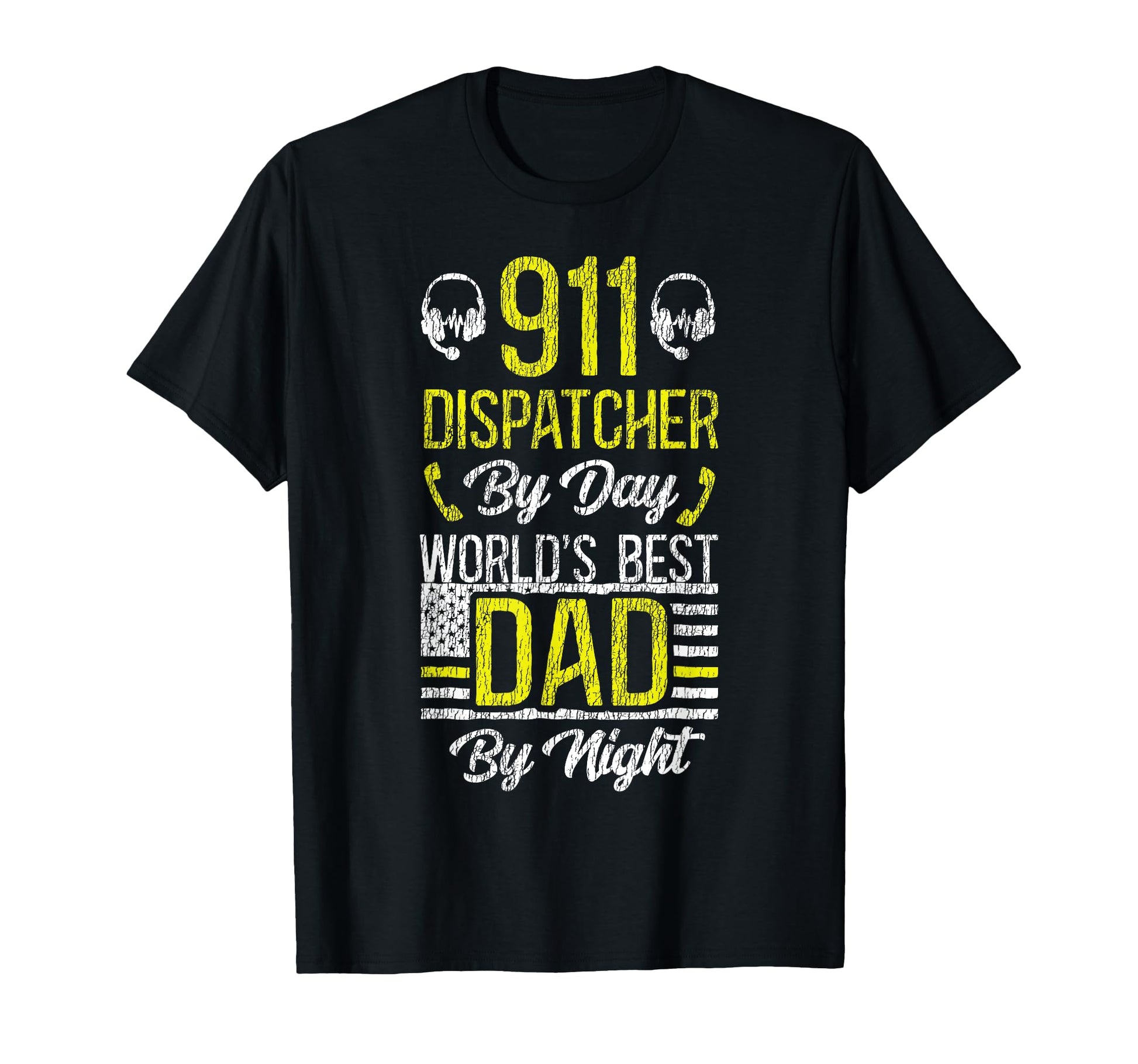 911 Dispatcher Thin Gold Yellow Line T-Shirt - Trendy Graphic Men Women - T-Shirt, Sweatshirt, Hoodie
