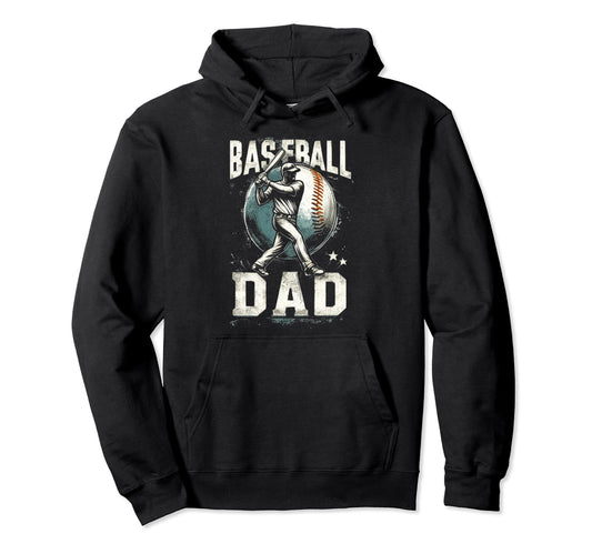 Baseball Dad Fathers Day Hoodie - Aesthetic Graphic Men Women - T-Shirt, Sweatshirt, Hoodie