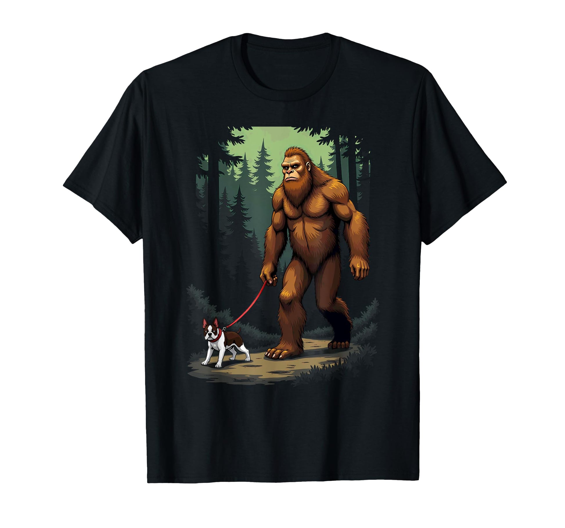 Camping Hiking Bigfoot Walking Boston T-Shirt - Novelty Apparel Unisex - T-Shirt, Sweatshirt, Hoodie