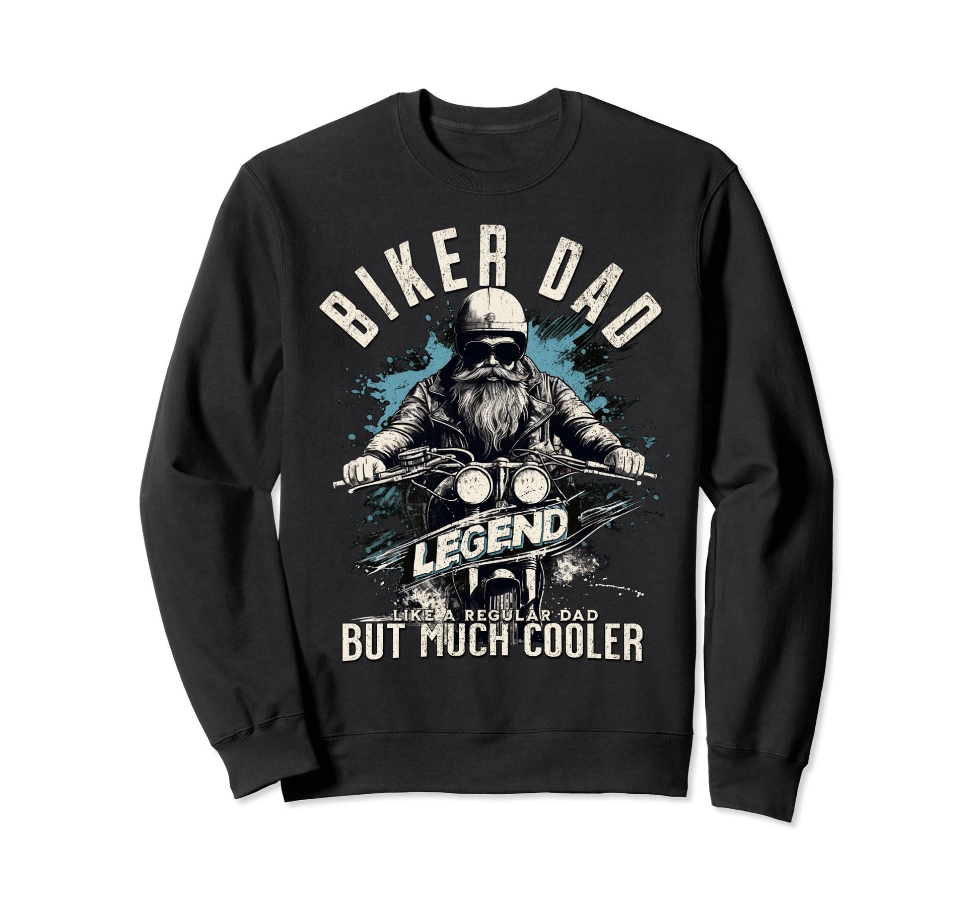Biker Dad Legend Dad Motorcycle Sweatshirt - Custom Art Print Men Women - T-Shirt, Sweatshirt, Hoodie