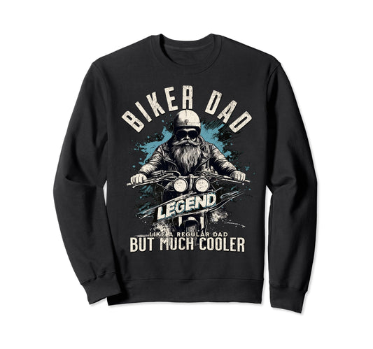 Biker Dad Legend Dad Motorcycle Sweatshirt - Custom Art Print Men Women - T-Shirt, Sweatshirt, Hoodie