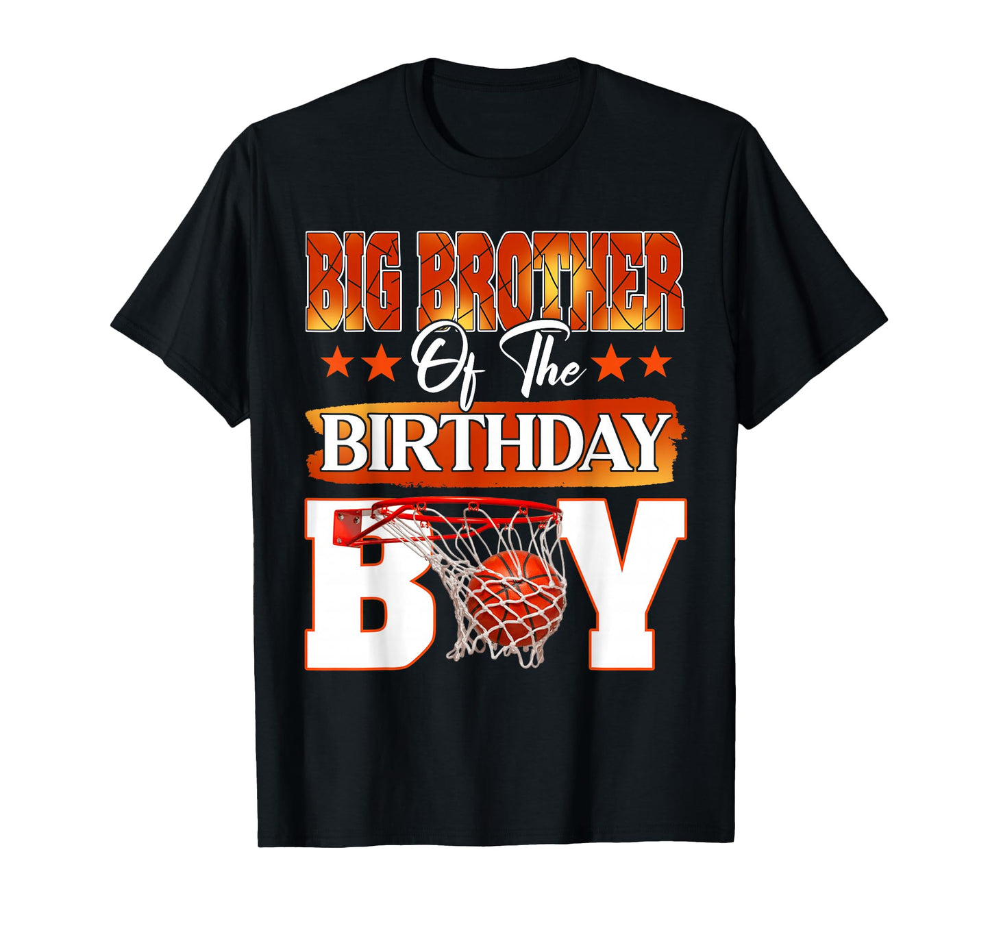 Basketball Big Brother Birthday Family T-Shirt - Custom Art Print Unisex - T-Shirt, Sweatshirt, Hoodie