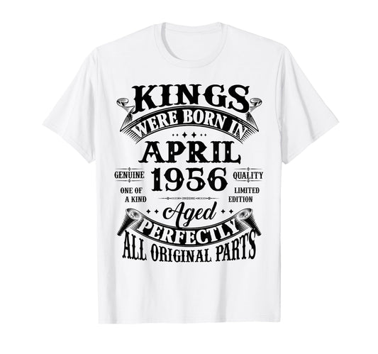 70Th Birthday Gift Kings Born April T-Shirt - Minimalist Print Men Women - T-Shirt, Sweatshirt, Hoodie