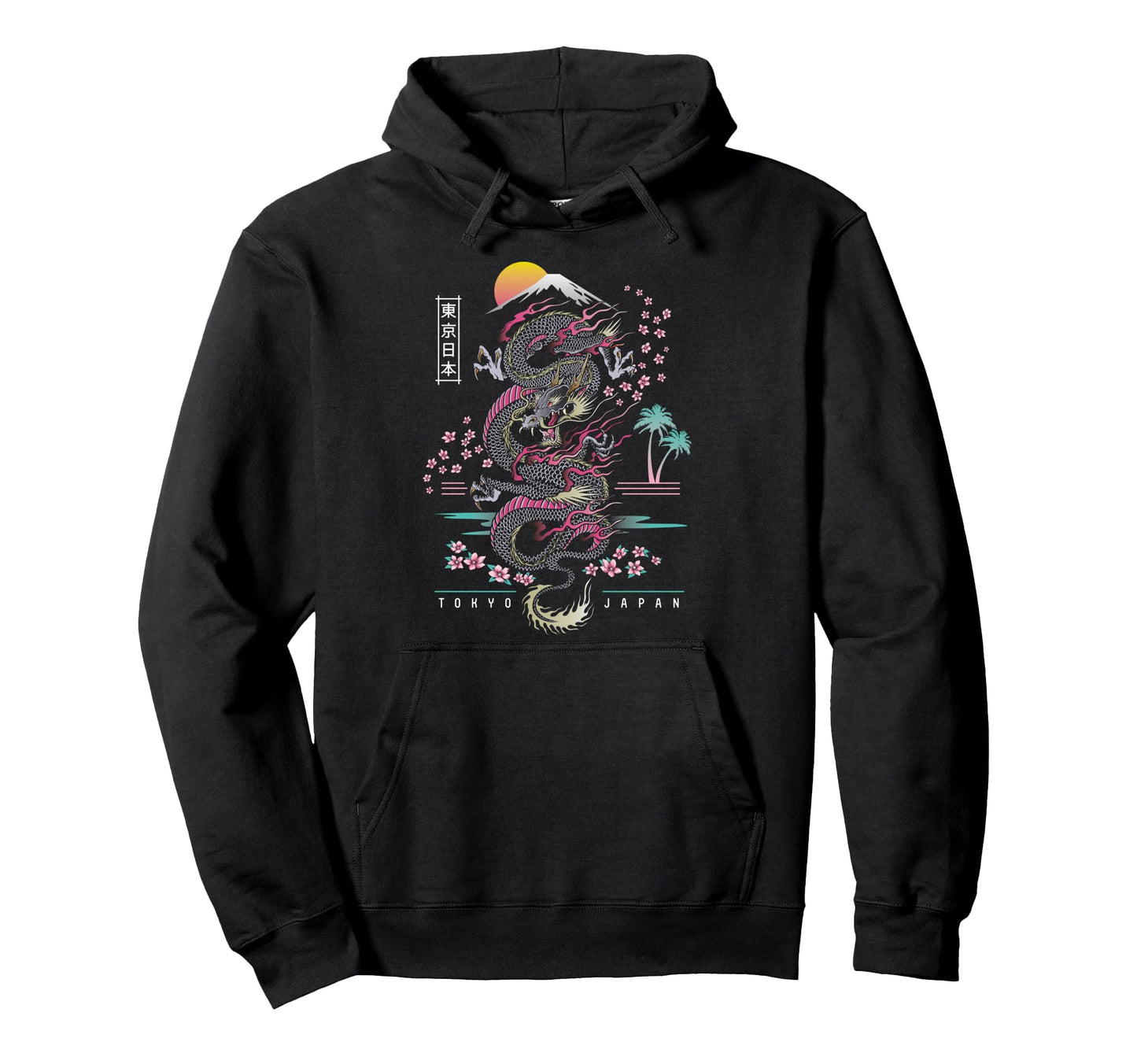 Japanese Tokyo Dragon Asian Hoodie - Casual Everyday Wear Men Women - T-Shirt, Sweatshirt, Hoodie