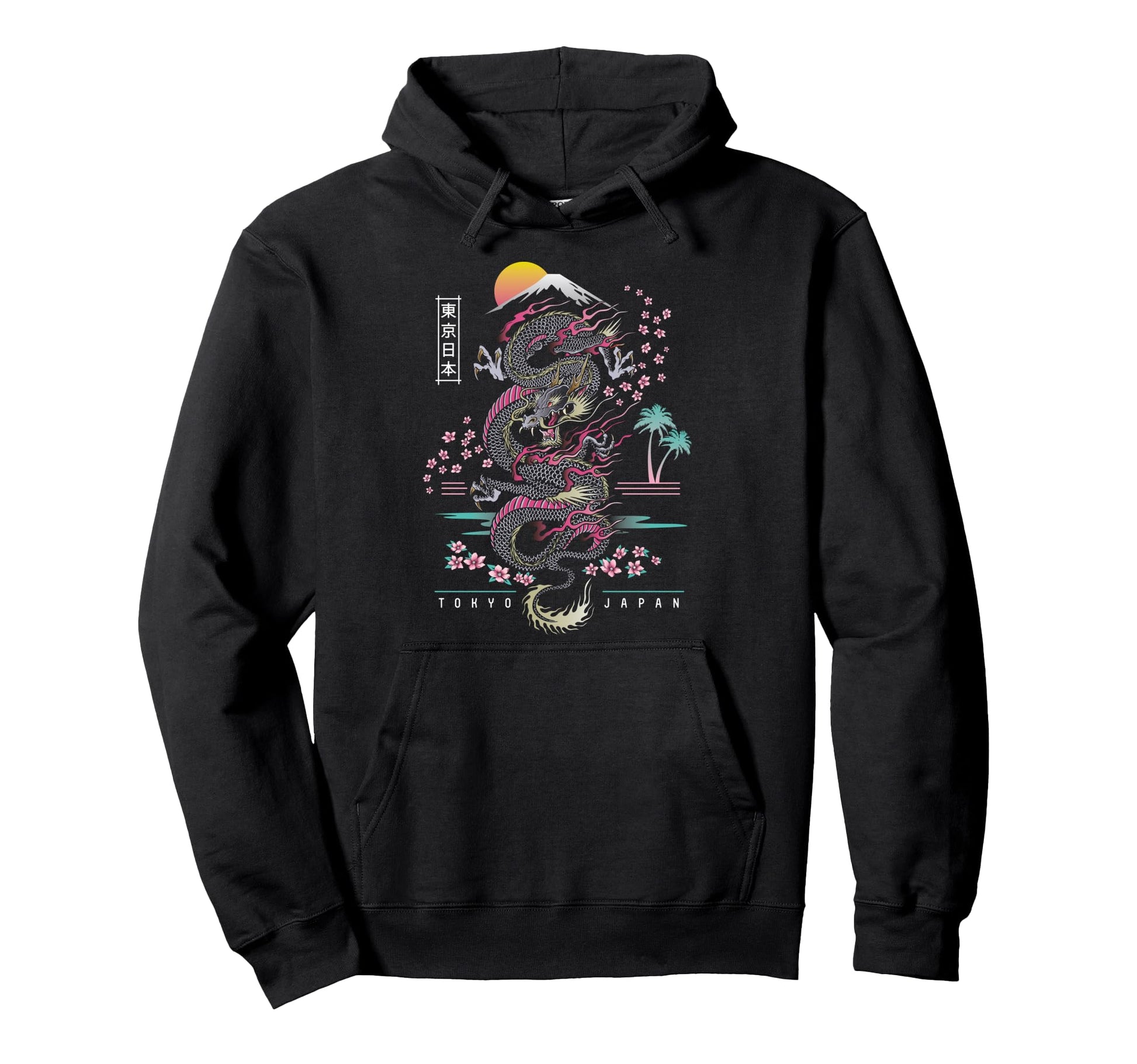 Japanese Tokyo Dragon Asian Hoodie - Casual Everyday Wear Men Women - T-Shirt, Sweatshirt, Hoodie