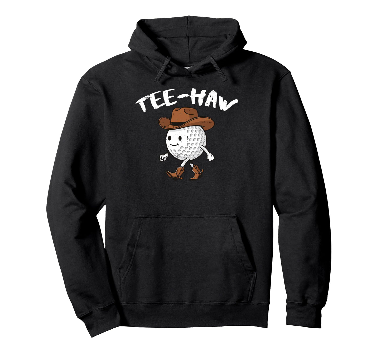Golf Ball Cowboy Hat Haw Western Golfer Hoodie - Fun Novelty Design Unisex - T-Shirt, Sweatshirt, Hoodie