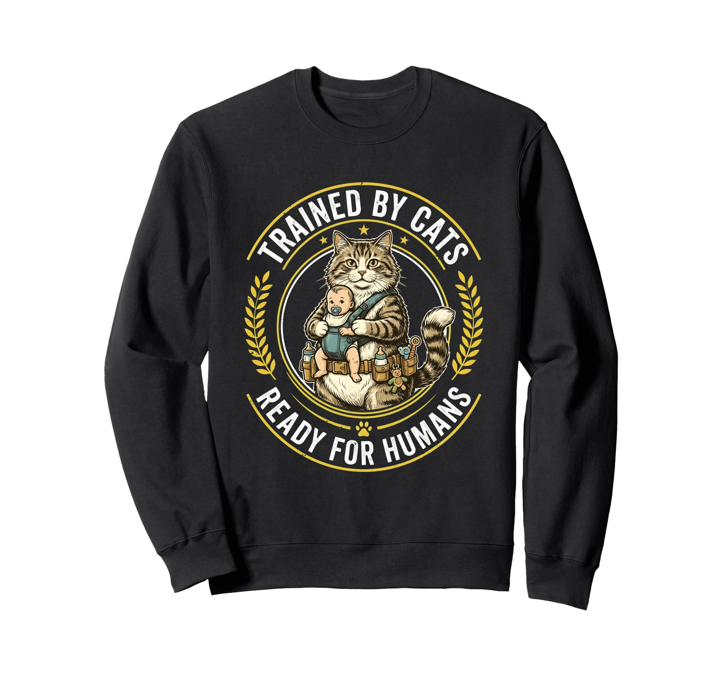 Funny Cat Tactical Military Cat Sweatshirt - Fun Novelty Design Men Women - T-Shirt, Sweatshirt, Hoodie