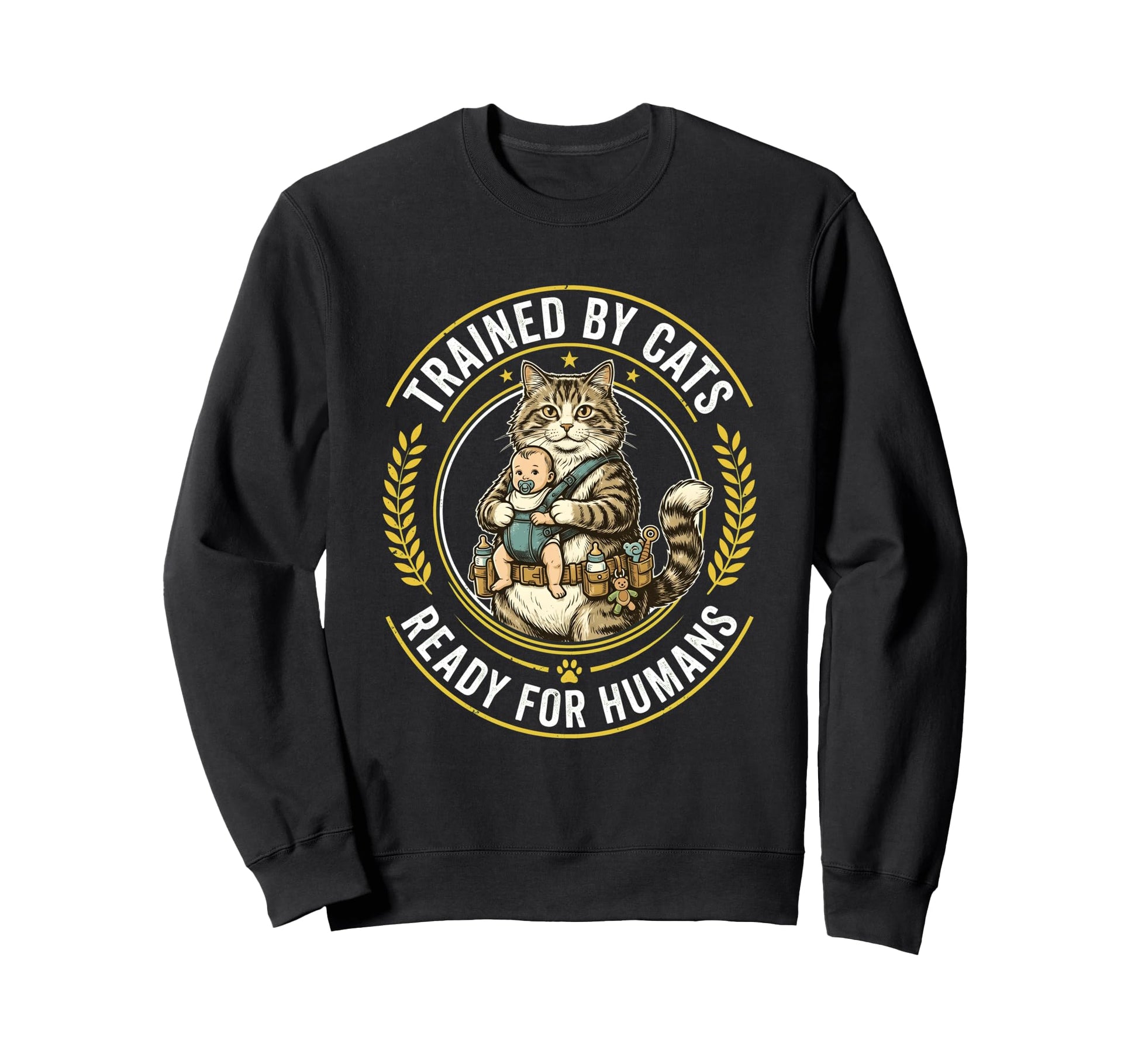 Funny Cat Tactical Military Cat Sweatshirt - Fun Novelty Design Men Women - T-Shirt, Sweatshirt, Hoodie