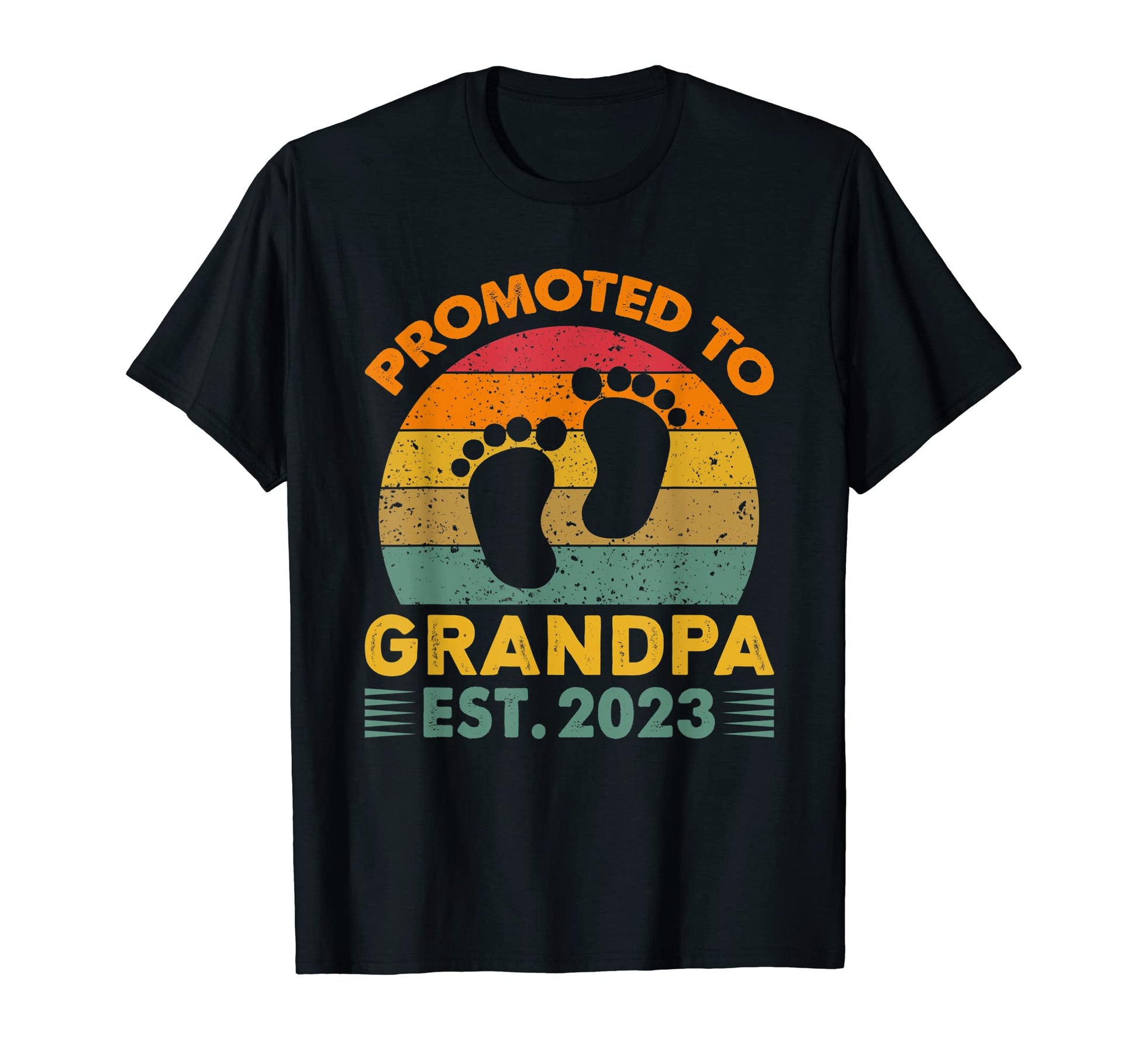 Mens Promoted To Grandpa Est 2023 T-Shirt - Minimalist Print for Adults - T-Shirt, Sweatshirt, Hoodie