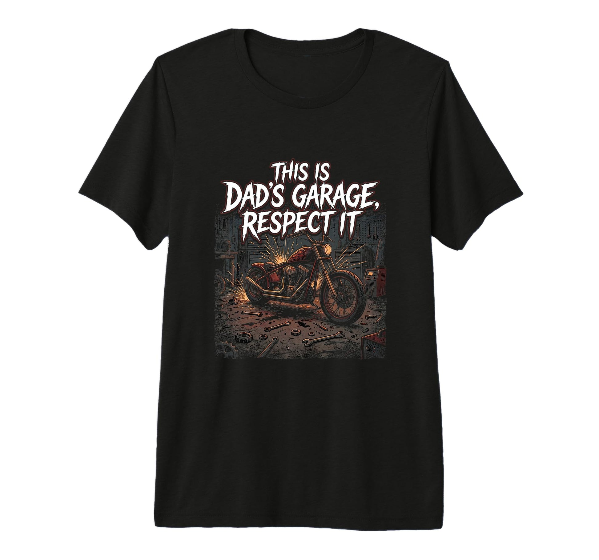 Mens Garage Motorcycle Papa Rider T-Shirt - Casual Everyday Wear Men Women - T-Shirt, Sweatshirt, Hoodie