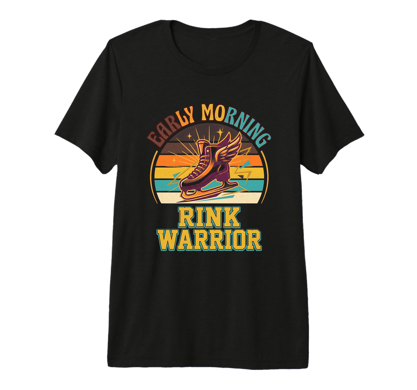 Early Morning Rink Warrior Skates T-Shirt - Trendy Graphic Men Women - T-Shirt, Sweatshirt, Hoodie