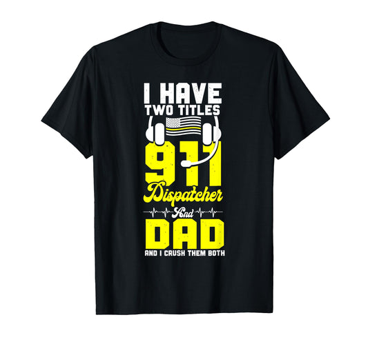 911 Dispatcher Thin Gold Yellow Line T-Shirt - Aesthetic Graphic Unisex - T-Shirt, Sweatshirt, Hoodie