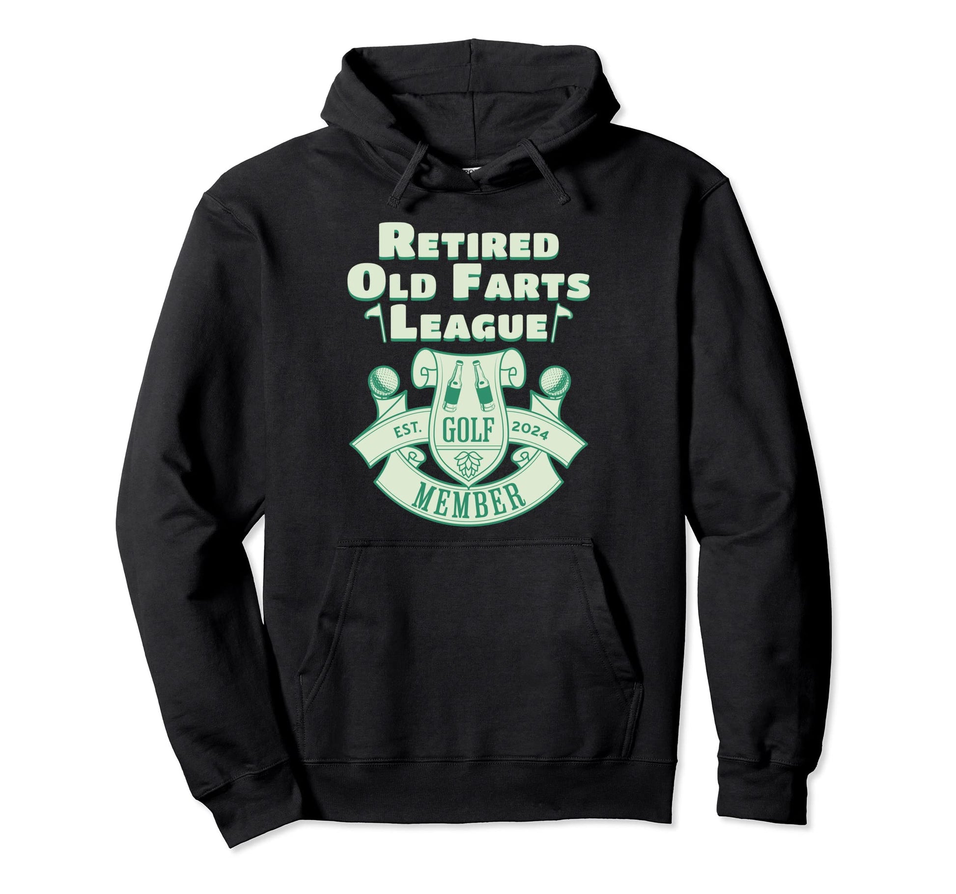 Mens Golf Retirement 2024 Retired Old Hoodie - Custom Art Print Unisex - T-Shirt, Sweatshirt, Hoodie