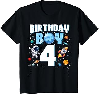 Kids 4 Year Old Astronaut Birthday Boy Outer Space 4th Birthday T-Shirt Unisex T-shirt, Sweatshirt, Hoodie, Long Sleeve Tee - T-Shirt, Sweatshirt, Hoodie