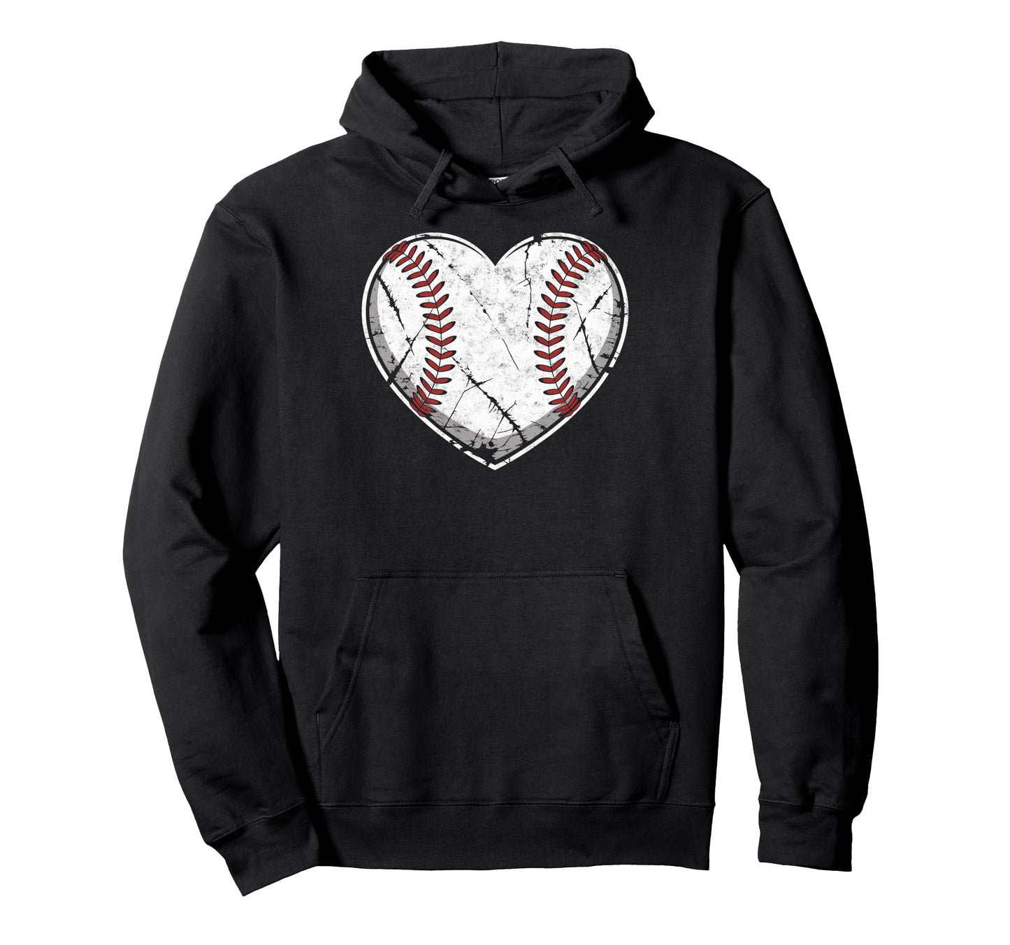 Baseball Ball Heart Player Coach Dad Hoodie - Fun Novelty Design Men Women - T-Shirt, Sweatshirt, Hoodie