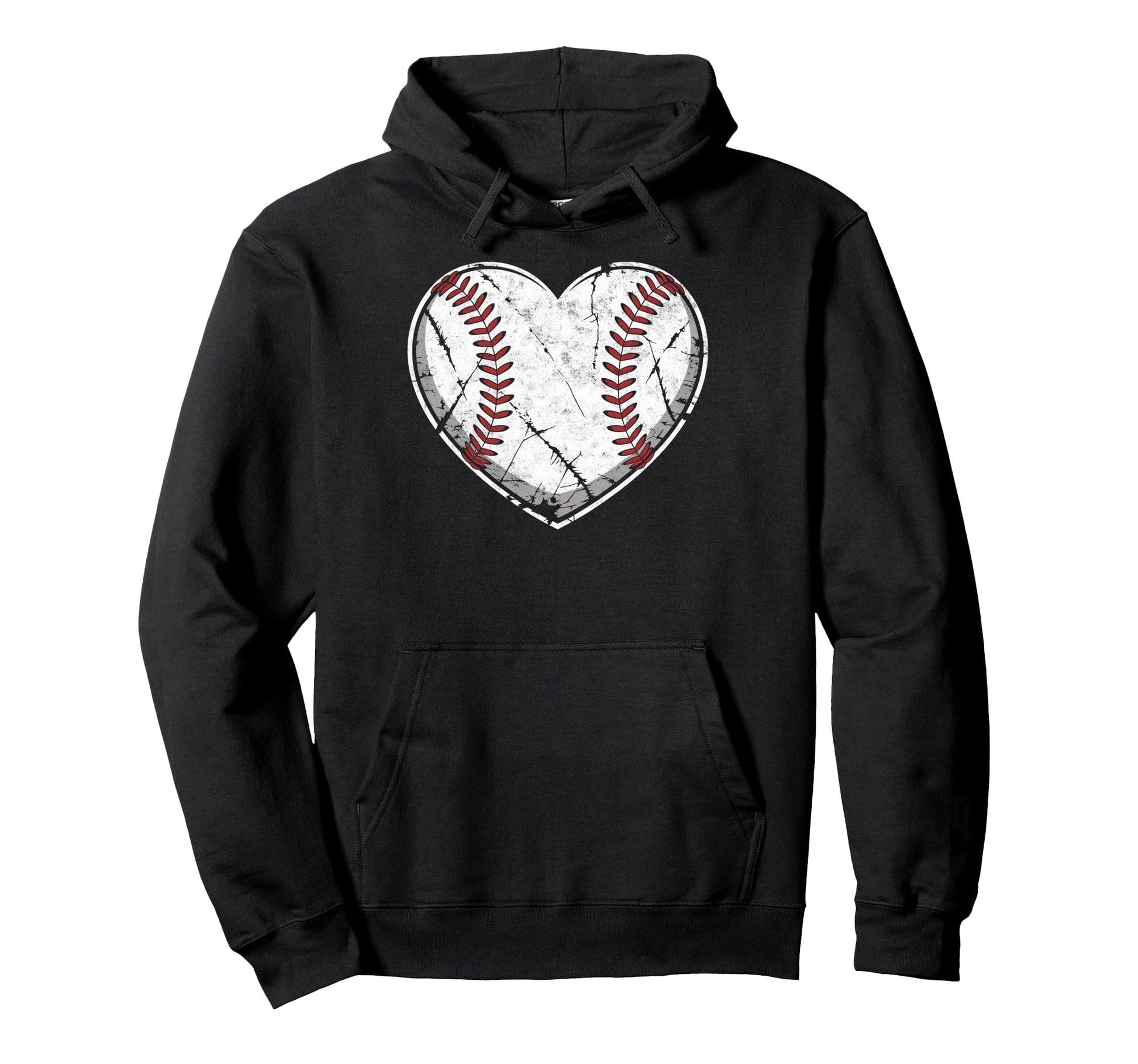 Baseball Ball Heart Player Coach Dad Hoodie - Fun Novelty Design Men Women - T-Shirt, Sweatshirt, Hoodie