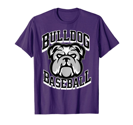 Bulldogs Black Baseball Game Day Stars Mom T-Shirt - Graphic Print Unisex - T-Shirt, Sweatshirt, Hoodie